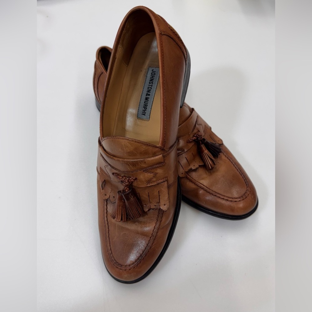 JOHNSTON & MURPHY Men's Brown Tasseled Leather, 15-7350, US 10 M - CLASSIC
